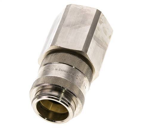 Nickel-plated Brass DN 19 Air Coupling Socket G 1 1/4 inch Female Double Shut-Off