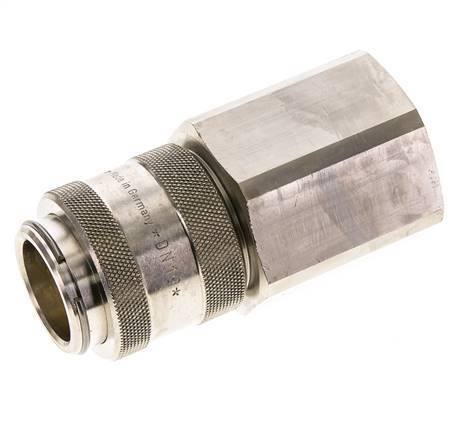 Nickel-plated Brass DN 19 Air Coupling Socket G 1 1/4 inch Female Double Shut-Off