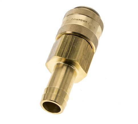 Brass DN 19 Air Coupling Socket 25 mm Hose Pillar Double Shut-Off