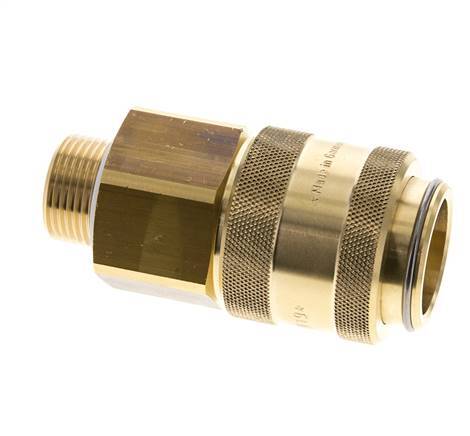 Brass DN 19 Air Coupling Socket G 3/4 inch Male Double Shut-Off