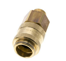 Brass DN 19 Air Coupling Socket G 3/4 inch Male Double Shut-Off