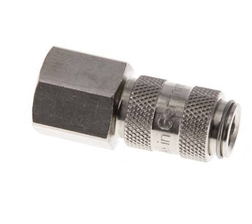 Nickel-plated Brass DN 2.7 (Micro) Air Coupling Socket G 1/8 inch Female Double Shut-Off