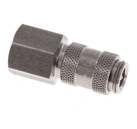 Stainless steel DN 2.7 (Micro) Air Coupling Socket G 1/8 inch Female Double Shut-Off