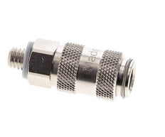 Nickel-plated Brass DN 2.7 (Micro) Air Coupling Socket M5 Male Double Shut-Off