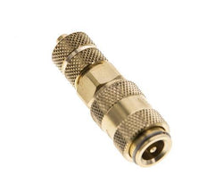 Brass DN 2.7 (Micro) Air Coupling Socket 3x4.3 mm Union Nut Double Shut-Off