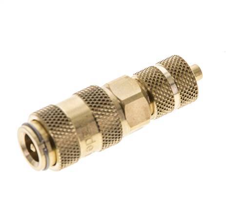 Brass DN 2.7 (Micro) Air Coupling Socket 3x4.3 mm Union Nut Double Shut-Off