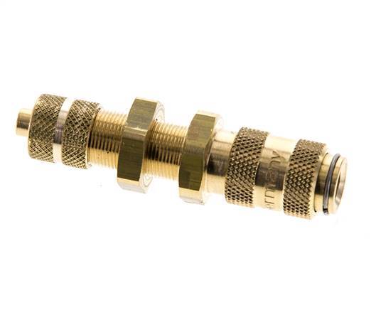 Brass DN 2.7 (Micro) Air Coupling Socket 4x6 mm Union Nut Bulkhead