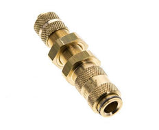 Brass DN 2.7 (Micro) Air Coupling Socket 4x6 mm Union Nut Bulkhead