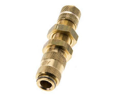 Brass DN 2.7 (Micro) Air Coupling Socket 4x6 mm Union Nut Bulkhead