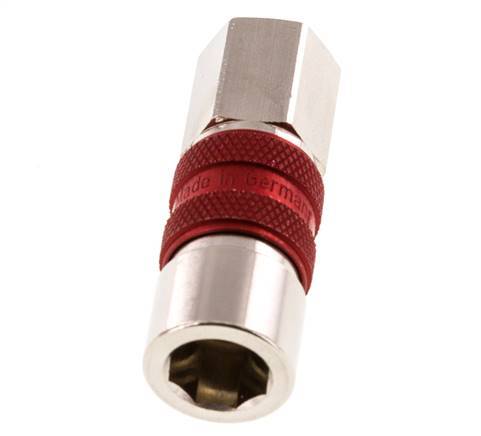 Nickel-plated Brass DN 5 Red-Coded Air Coupling Socket G 1/8 inch Female