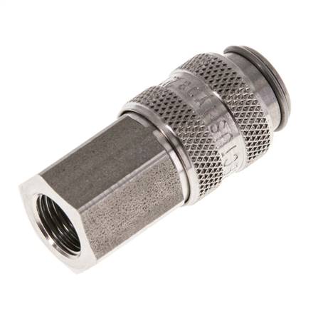 Acero inoxidable 316L DN 5 Acoplamiento de aire Enchufe G 1/8 pulgadas Hembra Doble Cierre