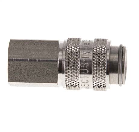 Acero inoxidable 316L DN 5 Acoplamiento de aire Enchufe G 1/8 pulgadas Hembra Doble Cierre