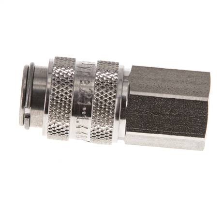 Acero inoxidable 316L DN 5 Acoplamiento de aire Enchufe G 1/8 pulgadas Hembra Doble Cierre