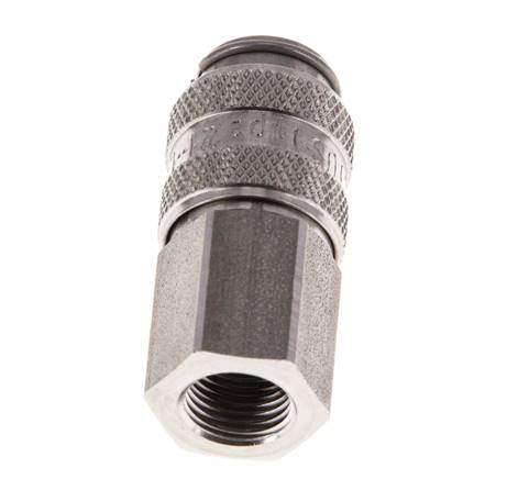 Acero inoxidable 316L DN 5 Acoplamiento de aire Enchufe G 1/8 pulgadas Hembra Doble Cierre