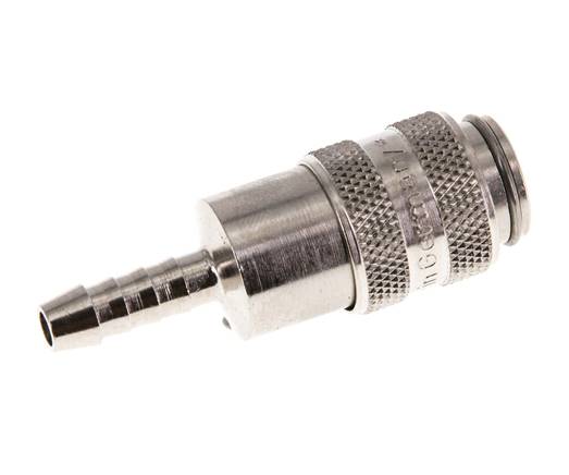 Latón niquelado DN 5 Enchufe de anclaje de aire Pilar de manguera de 6 mm