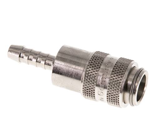 Latón niquelado DN 5 Enchufe de anclaje de aire Pilar de manguera de 6 mm