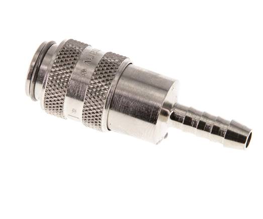 Latón niquelado DN 5 Enchufe de anclaje de aire Pilar de manguera de 6 mm