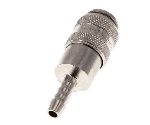 Latón niquelado DN 5 Enchufe de anclaje de aire Pilar de manguera de 6 mm