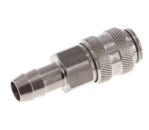 Acoplamiento de aire de acero inoxidable DN 5 Pilar de manguera de 9 mm Cierre doble