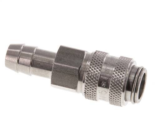 Acoplamiento de aire de acero inoxidable DN 5 Pilar de manguera de 9 mm Cierre doble