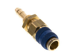 Brass DN 5 Blue Air Coupling Socket 6 mm Hose Pillar Bulkhead