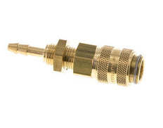Brass DN 5 Air Coupling Socket 4 mm Hose Pillar Bulkhead Double Shut-Off