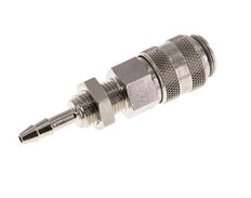 Nickel-plated Brass DN 5 Air Coupling Socket 4 mm Hose Pillar Bulkhead