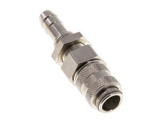 Nickel-plated Brass DN 5 Air Coupling Socket 8 mm Hose Pillar Bulkhead