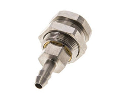 Nickel-plated Brass DN 5 Air Coupling Socket 6 mm Hose Pillar Bulkhead Pull-Off