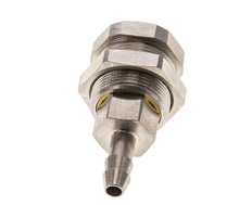 Latón niquelado DN 5 Racor de acoplamiento de aire 6 mm Columna para manguera Pasamuros Extraíble