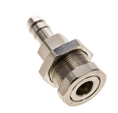 Nickel-plated Brass DN 5 Air Coupling Socket 8 mm Hose Pillar Bulkhead Pull-Off Double Shut-Off