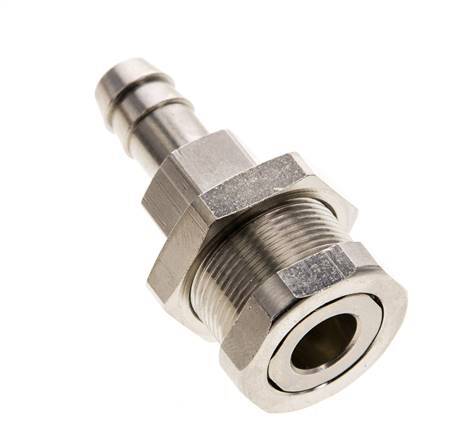 Latón niquelado DN 5 Enchufe de acoplamiento de aire 9 mm Manguera Pilar Mampara Pull-Off Cierre doble