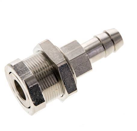 Latón niquelado DN 5 Enchufe de acoplamiento de aire 9 mm Manguera Pilar Mampara Pull-Off Cierre doble