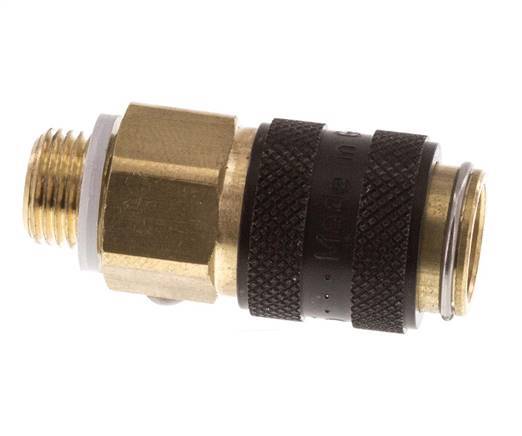 Latón DN 5 Negro Acoplamiento de aire Enchufe G 1/8 pulgadas Macho