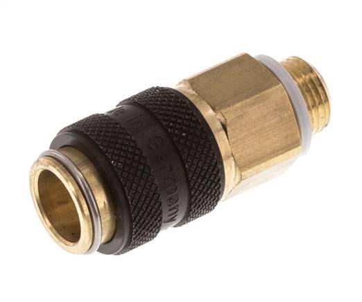 Latón DN 5 Negro Acoplamiento de aire Enchufe G 1/8 pulgadas Macho