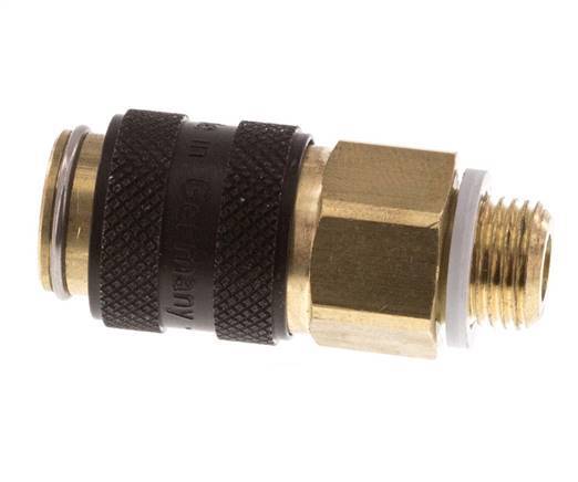 Latón DN 5 Negro Acoplamiento de aire Enchufe G 1/8 pulgadas Macho