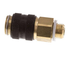 Latón DN 5 Negro Acoplamiento de aire Enchufe G 1/8 pulgadas Macho