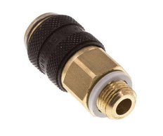 Latón DN 5 Negro Acoplamiento de aire Enchufe G 1/8 pulgadas Macho