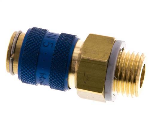 Brass DN 5 Blue Air Coupling Socket G 1/4 inch Male
