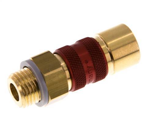 Brass DN 5 Red-Coded Air Coupling Socket G 1/4 inch Male
