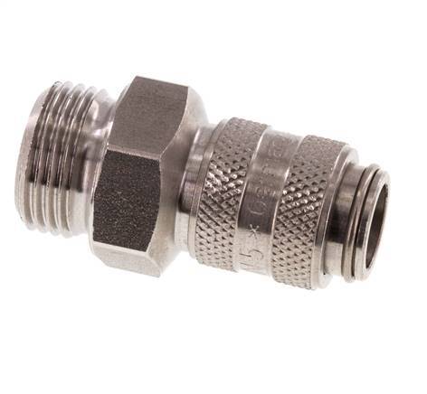Stainless steel DN 5 Air Coupling Socket G 3/8 inch Male Double Shut-Off