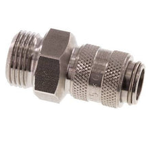 Stainless steel DN 5 Air Coupling Socket G 3/8 inch Male Double Shut-Off