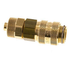 Brass DN 5 Air Coupling Socket 6x8 mm Union Nut Double Shut-Off