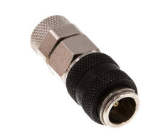 Latón niquelado DN 5 Negro Racor de acoplamiento de aire Tuerca de unión 6x8 mm Cierre doble
