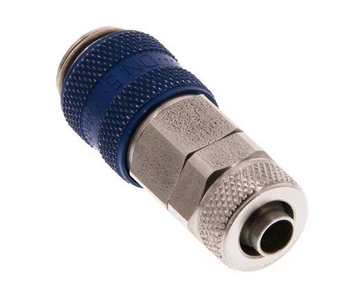 Acero inoxidable DN 5 Acoplamiento de aire azul Toma 6x8 mm Tuerca de unión Doble cierre