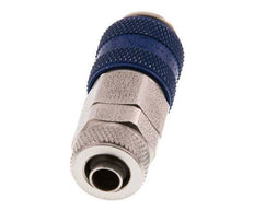 Acero inoxidable DN 5 Acoplamiento de aire azul Toma 6x8 mm Tuerca de unión Doble cierre