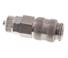 Stainless Steel 316L DN 5 Air Coupling Socket 4x6 mm Union Nut