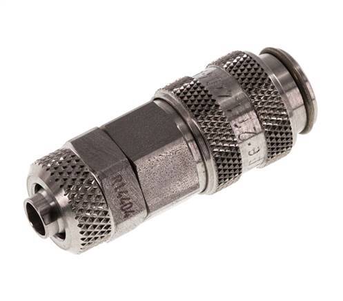 Stainless Steel 316L DN 5 Air Coupling Socket 6x8 mm Union Nut