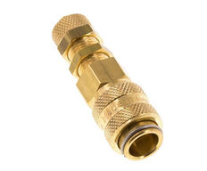 Brass DN 5 Air Coupling Socket 4x6 mm Union Nut Bulkhead