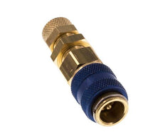 Latón DN 5 Azul Acoplamiento de aire Socket 4x6 mm Unión Tuerca Pasamuros Doble Cierre